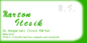 marton ilcsik business card